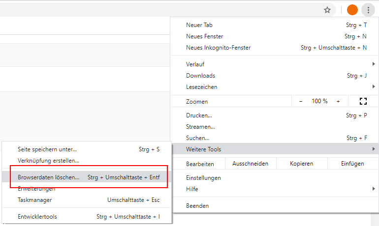Google Chrome - Browserdaten löschen