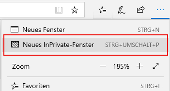 Microsoft Edge - In-Private Fenster