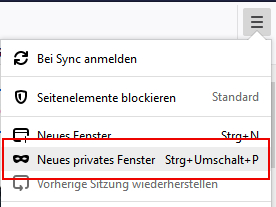 Firefox - Privates Fenster